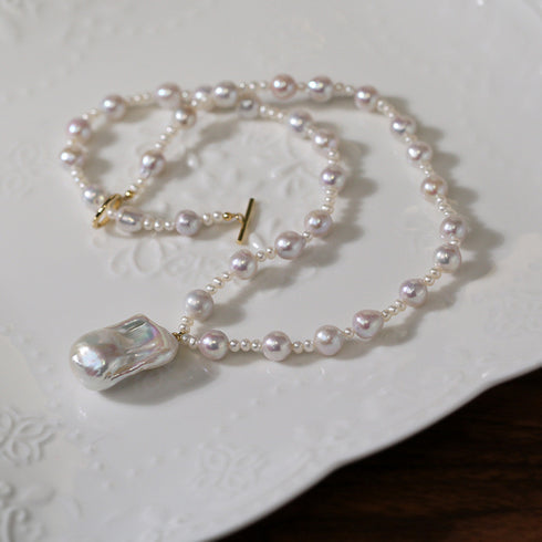 White Bold Baroque Pearl Pendant Necklace - House Of Pearls
